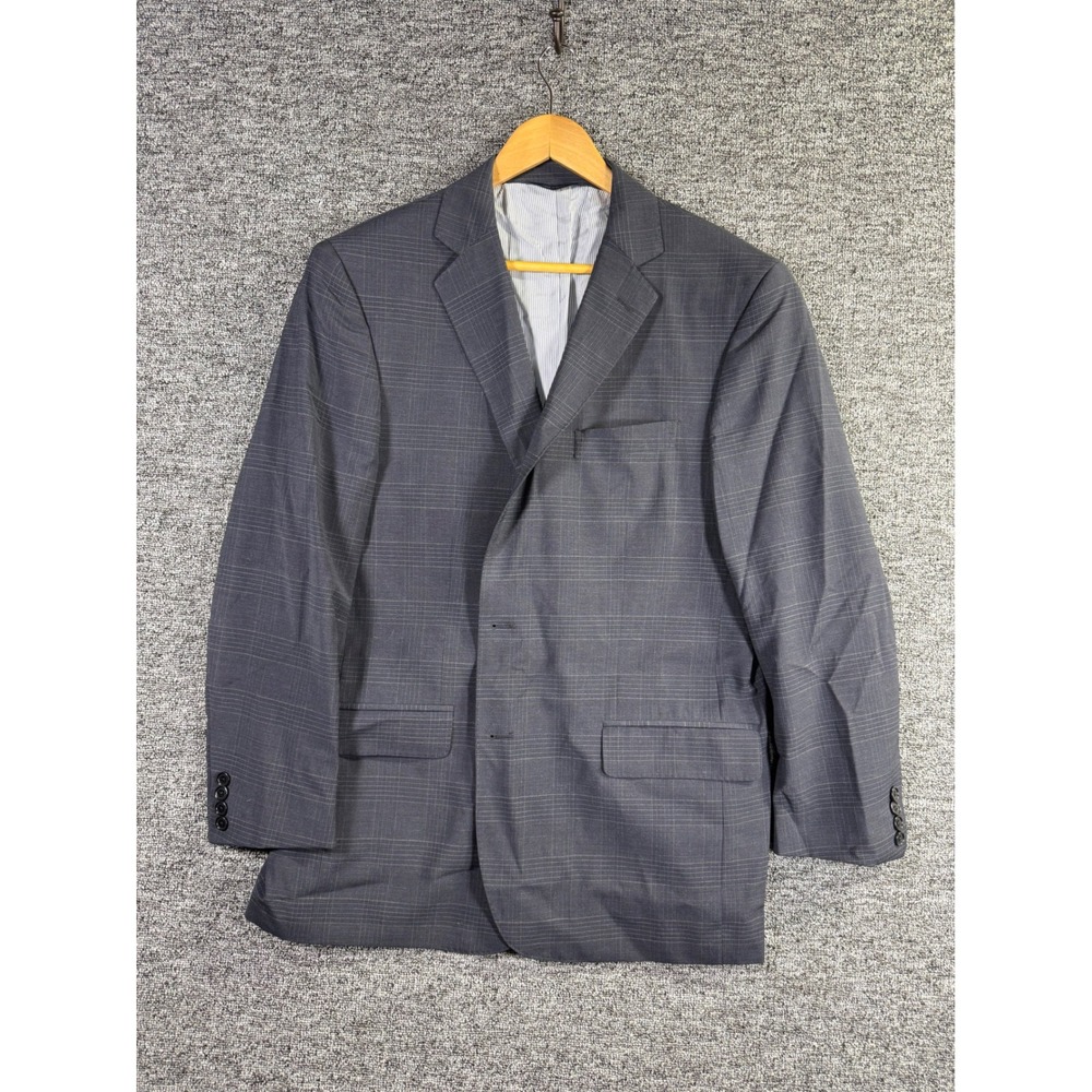Brooks Brothers Regent Fit Blazer‎ 44R Charcoal Grey Glen Plaid Wool Sport Coat